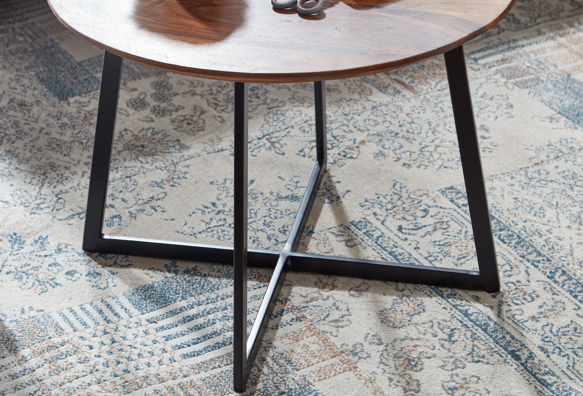 FineBuy Couchtisch Sheesham Massivholz rund Ø 60 cm | Wohnzimmertisch Holz – Ansicht 5