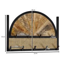 Wandgarderobe FineBuy Massivholz 53 cm Garderobe Flur Wiener Geflecht Paneel – Ansicht 3