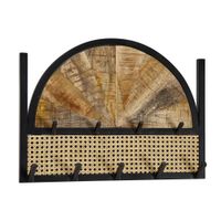 Wandgarderobe FineBuy Massivholz 53 cm Garderobe Flur Wiener Geflecht Paneel – Ansicht 6