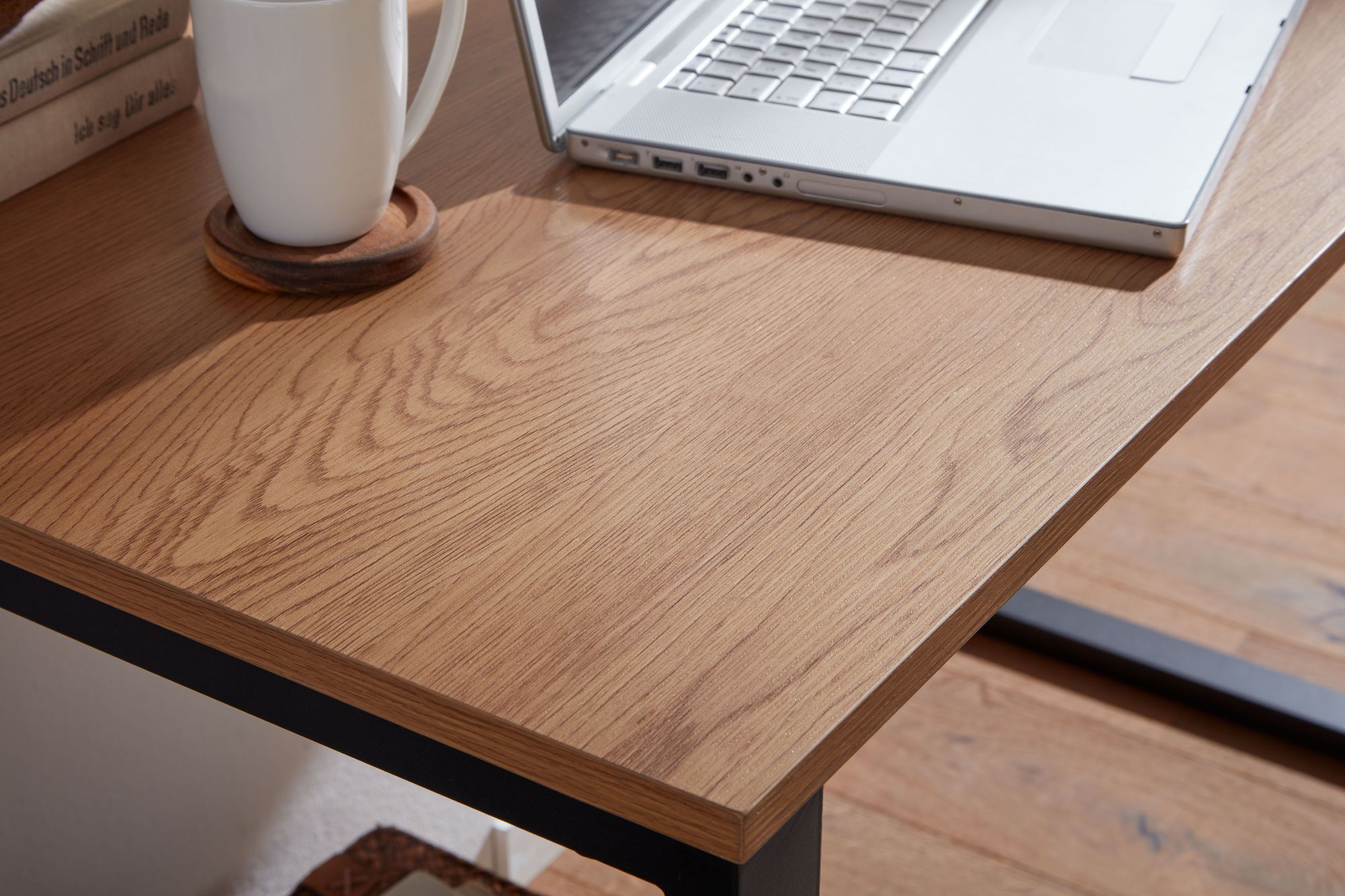Schreibtisch FineBuy Bürotisch Eiche Schwarz 120x60x76 cm Computertisch Tisch – Ansicht 4
