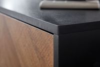TV-Board Kommode 160cm MDF Eiche Schwarz Dekor Design Lowboard mit 2 Türen Fernsehschrank – Ansicht 7