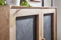FineBuy Sideboard 80x75x35cm Holz Massiv Stein Kommode Anrichte mit Türen Modern – Ansicht 5