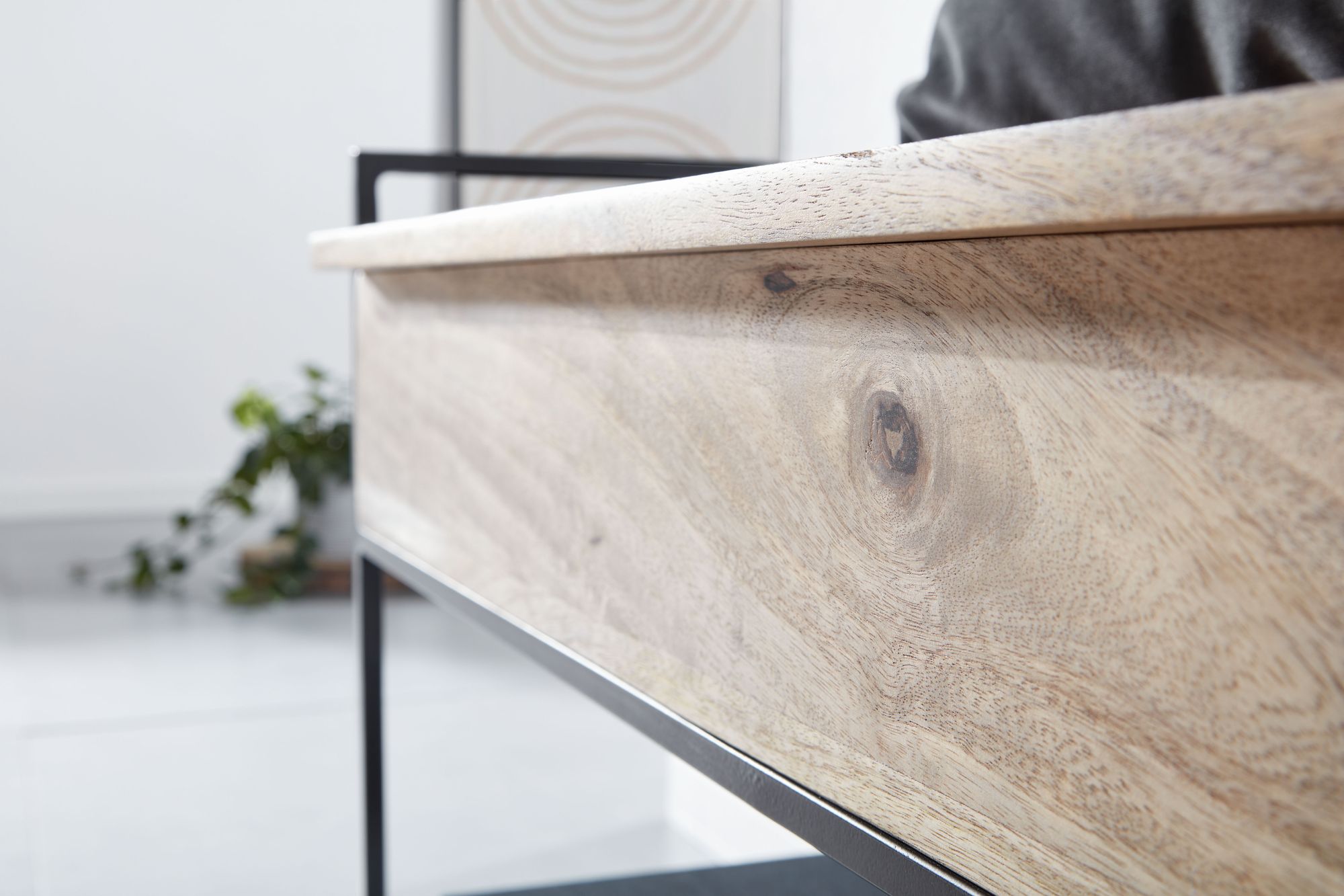Sitzbank FineBuy Flurbank mit Stauraum 90x52x38 cm Massivholz Bank Flur Truhe – Ansicht 4