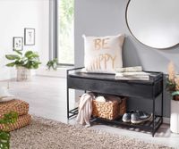 Sitzbank FineBuy Flurbank mit Stauraum 90x52x38 cm Massivholz Bank Flur Truhe – Ansicht 2