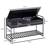 Sitzbank FineBuy Flurbank mit Stauraum 90x52x38 cm Massivholz Bank Flur Truhe – Ansicht 3
