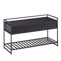Sitzbank FineBuy Flurbank mit Stauraum 90x52x38 cm Massivholz Bank Flur Truhe – Ansicht 6