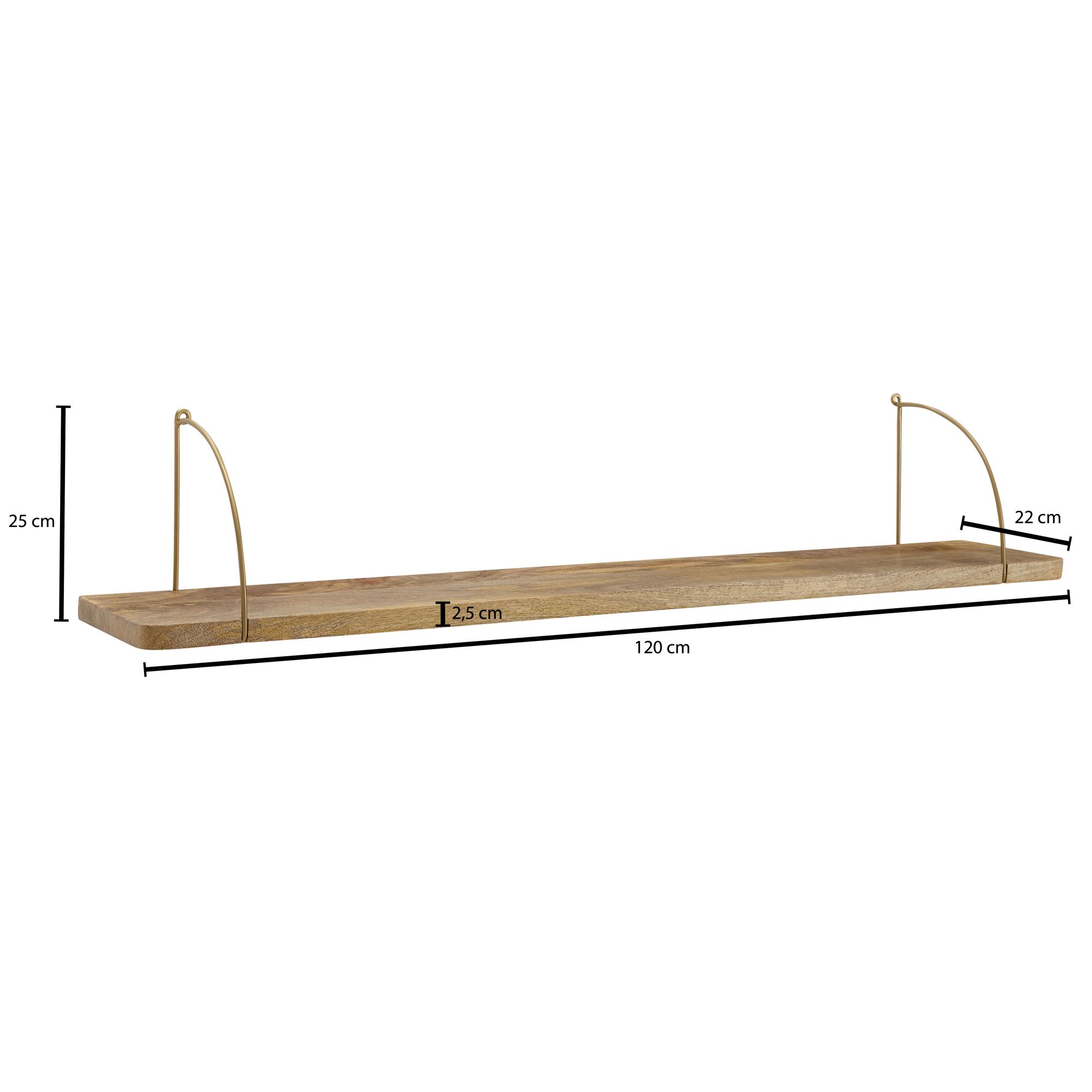 FineBuy Wandregal Holz Metall Hängeregal Regal Klein Industrial Bücherregal Wand – Ansicht 3