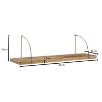 FineBuy Wandregal Holz Metall Hängeregal Regal Klein Industrial Bücherregal Wand – Ansicht 3