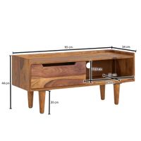 TV Schrank FineBuy Lowboard 95x44x34 cm Holz Fernsehkommode Fernsehschrank – Ansicht 3