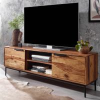 Massive TV-Board Kommode 150cm Sheesham Massivholz Fernsehschrank Lowboard mit 2 Türen – Ansicht 1