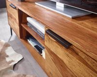 Massive TV-Board Kommode 150cm Sheesham Massivholz Fernsehschrank Lowboard mit 2 Türen – Ansicht 5