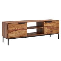Massive TV-Board Kommode 150cm Sheesham Massivholz Fernsehschrank Lowboard mit 2 Türen – Ansicht 6
