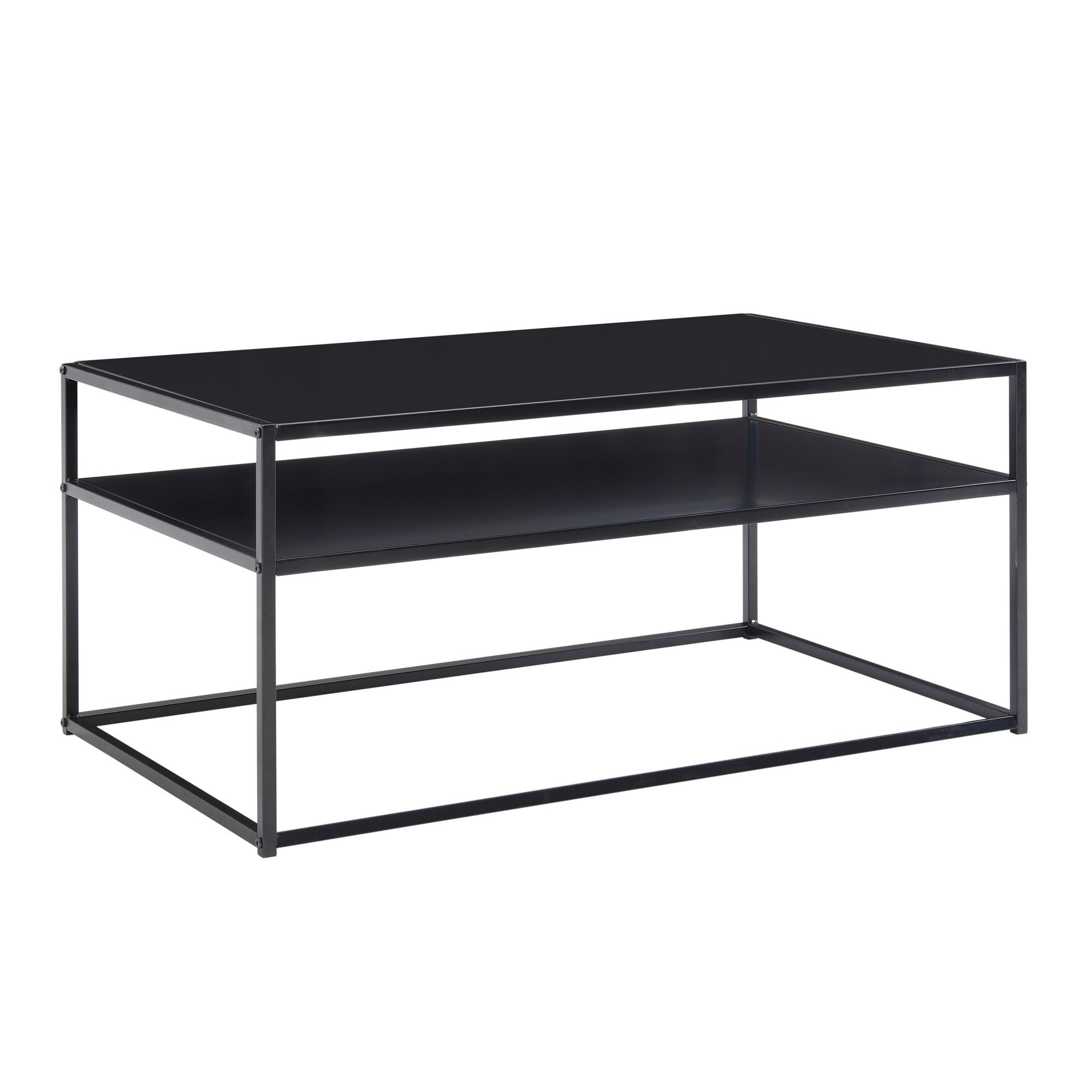 Couchtisch FineBuy Sofatisch 100x60x45 cm Metall Wohnzimmertisch Tisch Stauraum – Ansicht 6