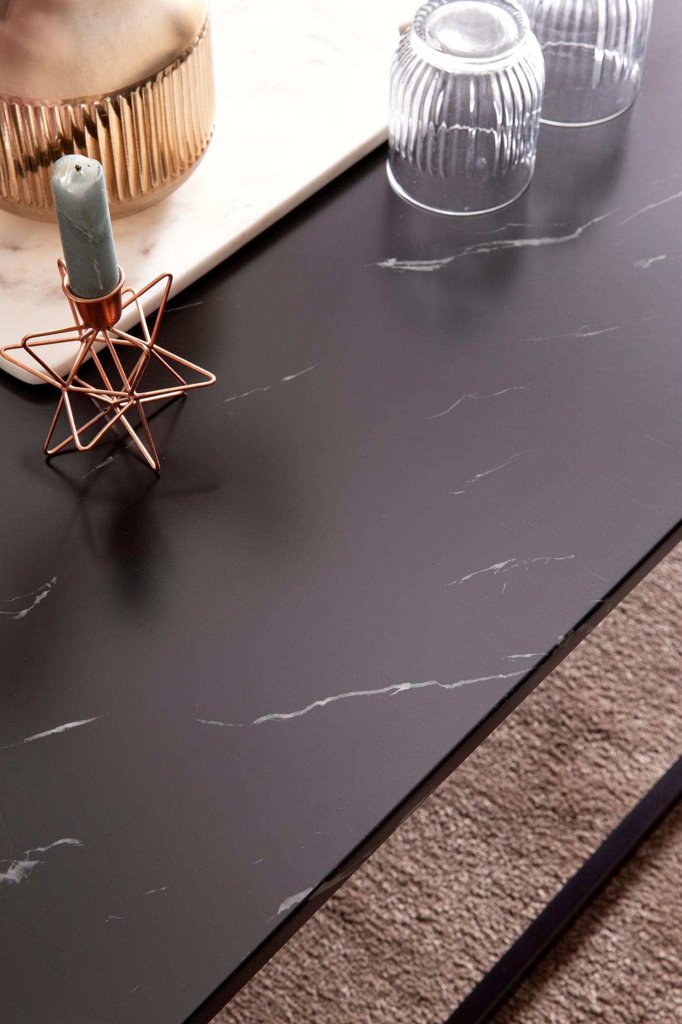 FineBuy Couchtisch 100cm rechteckig mit Marmor Optik Metallgestell – Moderner Wohnzimmertisch - Design Sofatisch für Wohnzimmer eckig | Farbe: Weiß FineBuy Couchtisch 100cm rechteckig mit Marmor Optik Metallgestell – Moderner Wohnzimmertisch - Design Sofatisch für Wohnzimmer eckig | Farbe: Weiß