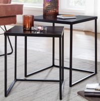 Beistelltisch FineBuy Satztisch Metall 2 teilig Couchtisch Tisch Set Schwarz – Ansicht 1