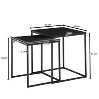 Beistelltisch FineBuy Satztisch Metall 2 teilig Couchtisch Tisch Set Schwarz – Ansicht 3