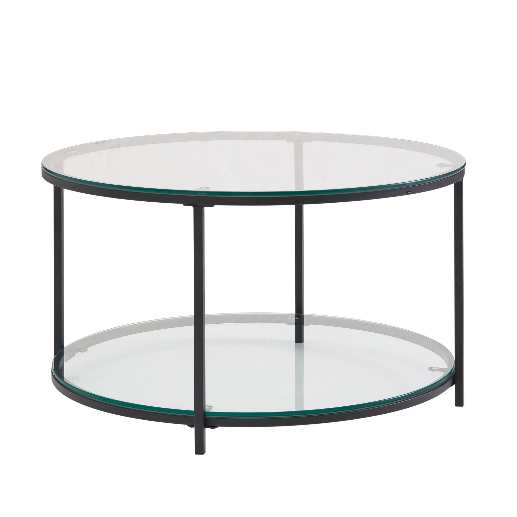 Couchtisch FineBuy Sofatisch Glas Wohnzimmertisch Ø 80 cm Rund Tisch Stauraum – Ansicht 6