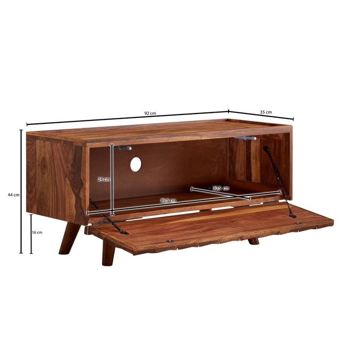 TV Schrank FineBuy Lowboard 92x44x35 cm Holz Fernsehkommode Fernsehschrank – Maßzeichnung