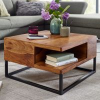 Couchtisch FineBuy Sofatisch Holz Massiv 60x60x34,5 cm Wohnzimmertisch Tisch – Ansicht 1