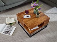 Couchtisch FineBuy Sofatisch Holz Massiv 60x60x34,5 cm Wohnzimmertisch Tisch – Ansicht 4
