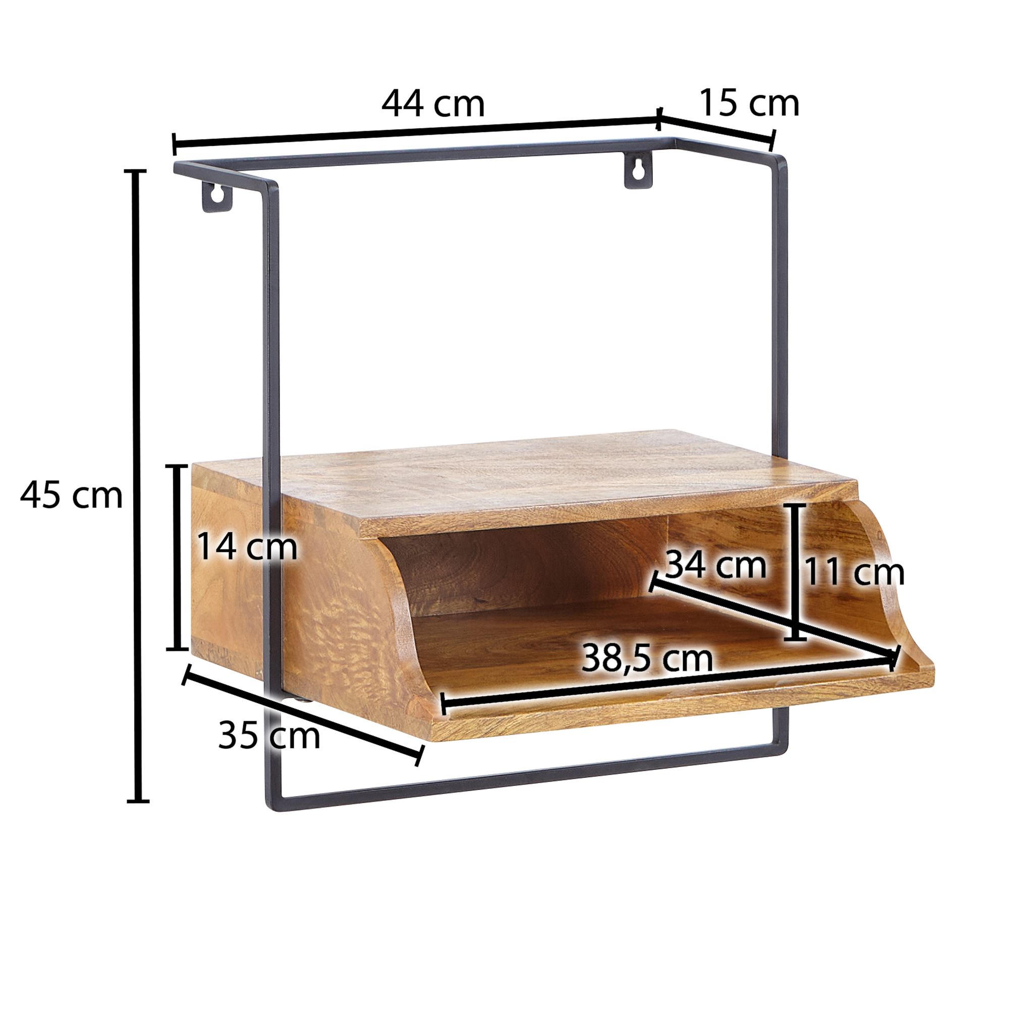 Nachtkonsole Wandmontage Massiv Ablage schwebender Nachttisch Wandboard Stauraum – Ansicht 3