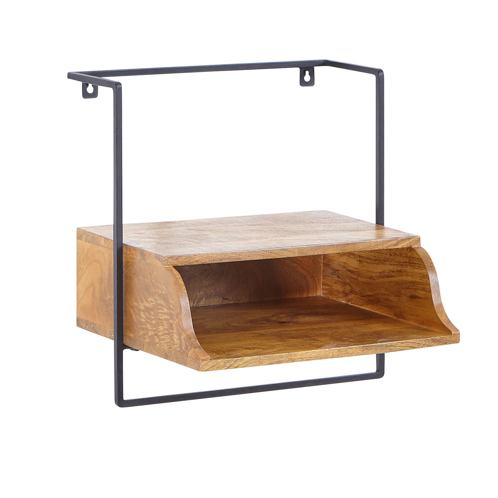 Nachtkonsole Wandmontage Massiv Ablage schwebender Nachttisch Wandboard Stauraum – Ansicht 6