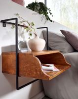 Nachtkonsole Wandmontage Massiv Ablage schwebender Nachttisch Wandboard Stauraum – Ansicht 5