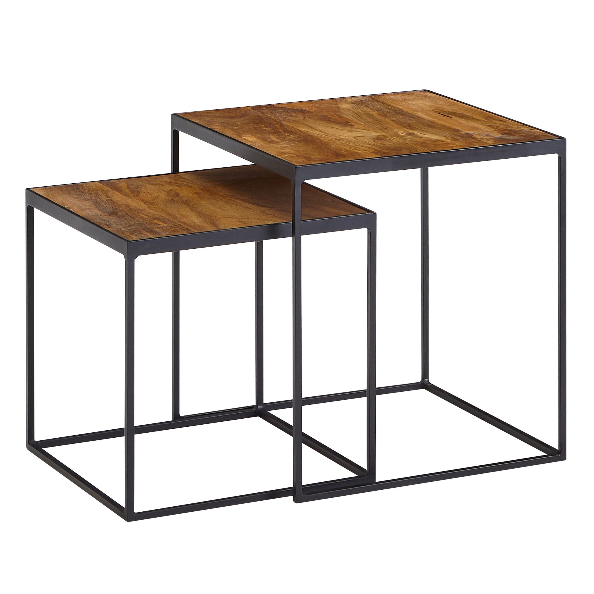 Beistelltisch FineBuy Satztisch Massivholz 2 teilig Couchtisch Tisch Set Eckig – Ansicht 6
