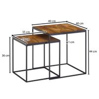 Beistelltisch FineBuy Satztisch Massivholz 2 teilig Couchtisch Tisch Set Eckig – Ansicht 3