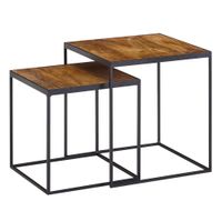 Beistelltisch FineBuy Satztisch Massivholz 2 teilig Couchtisch Tisch Set Eckig – Ansicht 6