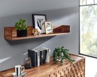 Wandregal FineBuy Hängeregal Holz Massiv 120x15x20 cm Regal Groß Schwebend – Ansicht 2
