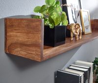 Wandregal FineBuy Hängeregal Holz Massiv 120x15x20 cm Regal Groß Schwebend – Ansicht 5