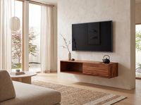 TV-Board Kommode 110cm hängend Sheesham Massivholz TV Lowboard mit 1 Schublade – Ansicht 7