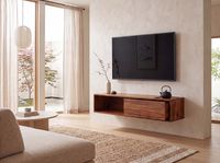 TV-Board Kommode 110cm hängend Sheesham Massivholz TV Lowboard mit 1 Schublade – Ansicht 2
