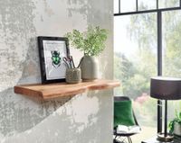 Wandregal FineBuy Baumkante Akazie Holz Schweberegal Regal Massiv Hängeregal – Ansicht 2