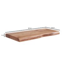 Wandregal FineBuy Baumkante Akazie Holz Schweberegal Regal Massiv Hängeregal – Ansicht 3