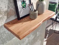 Wandregal FineBuy Baumkante Akazie Holz Schweberegal Regal Massiv Hängeregal – Ansicht 4