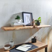 Wandregal FineBuy Baumkante Akazie Holz Schweberegal Regal Massiv Hängeregal – Ansicht 1