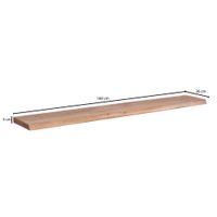 Wandregal FineBuy Baumkante Akazie Holz Schweberegal Regal Massiv Hängeregal – Ansicht 3