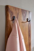 Wandgarderobe FineBuy Garderobe Holz Metall 140 cm Flur Hakenleiste Massivholz – Ansicht 4
