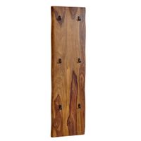 Wandgarderobe FineBuy Garderobe Holz Metall 140 cm Flur Hakenleiste Massivholz – Ansicht 7