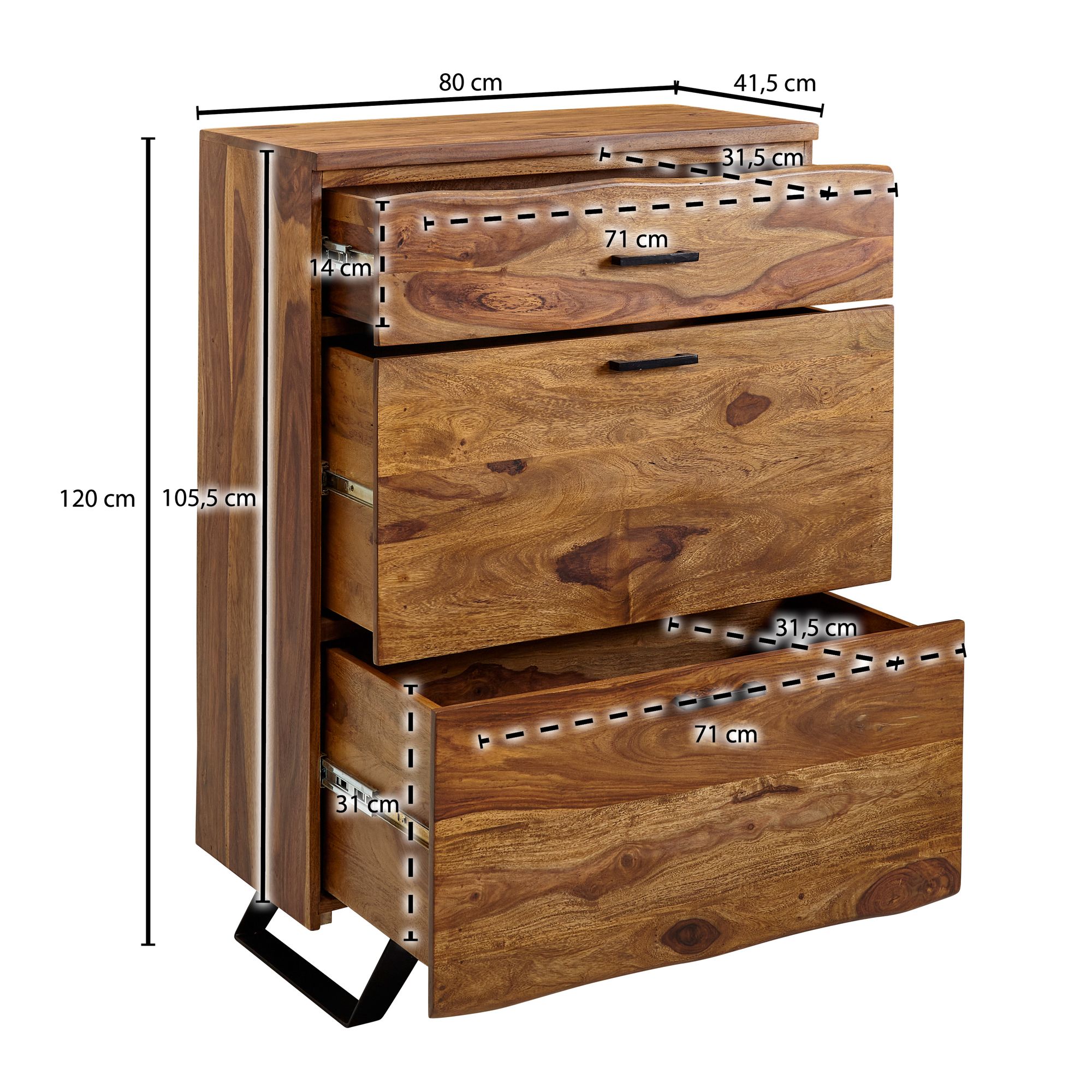 Garderoben Set FineBuy Holz Massiv Wandgarderobe Kommode Flurgarderobe Spiegel – Ansicht 9