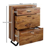 Garderoben Set FineBuy Holz Massiv Wandgarderobe Kommode Flurgarderobe Spiegel – Ansicht 9