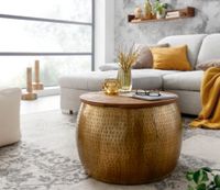 Couchtisch FineBuy Sofatisch Rund Metall Ø 60 cm Tisch Stauraum Wohnzimmertisch – Ansicht 2