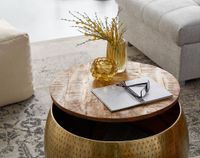 Couchtisch FineBuy Sofatisch Rund Metall Ø 60 cm Tisch Stauraum Wohnzimmertisch – Ansicht 5