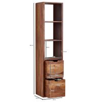 Wandregal FineBuy Schweberegal mit Schubladen 150 cm Holz Regal Hängend Massiv – Ansicht 3