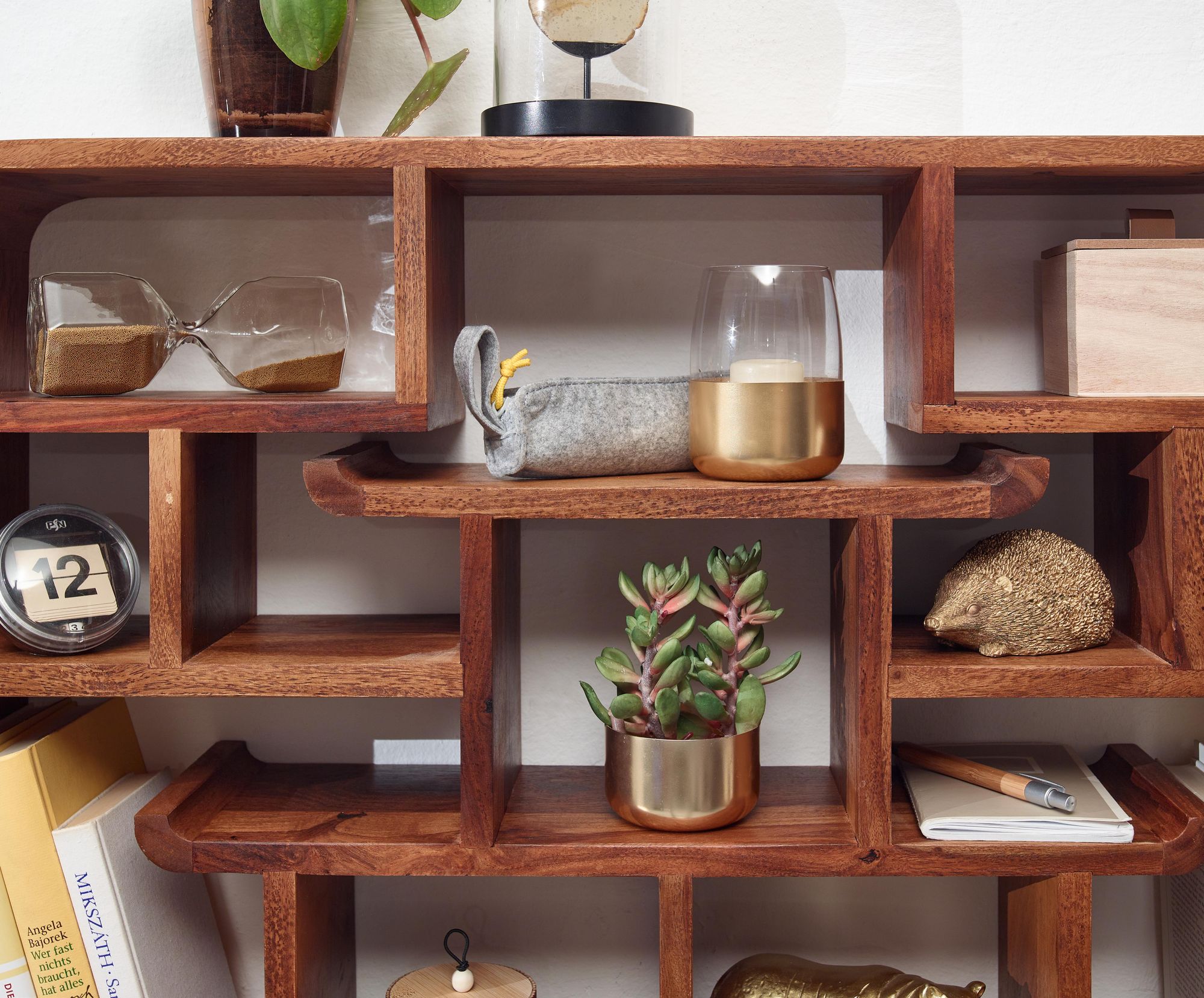 Wandregal Finebuy Hängeregal Holz Massiv 80x55x15 cm Regal Schweberegal Groß – Ansicht 4
