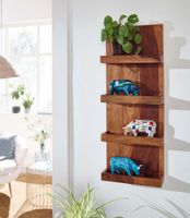 Wandregal FineBuy Hängeregal Holz Massiv 30x80x10 cm Regal Schweberegal Groß – Ansicht 2