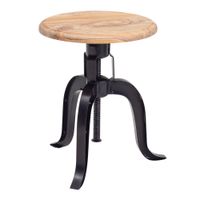 Drehhocker FineBuy Hocker Metall / Holz Massiv 39x62,5x39 cm Dekohocker Rund – Ansicht 6