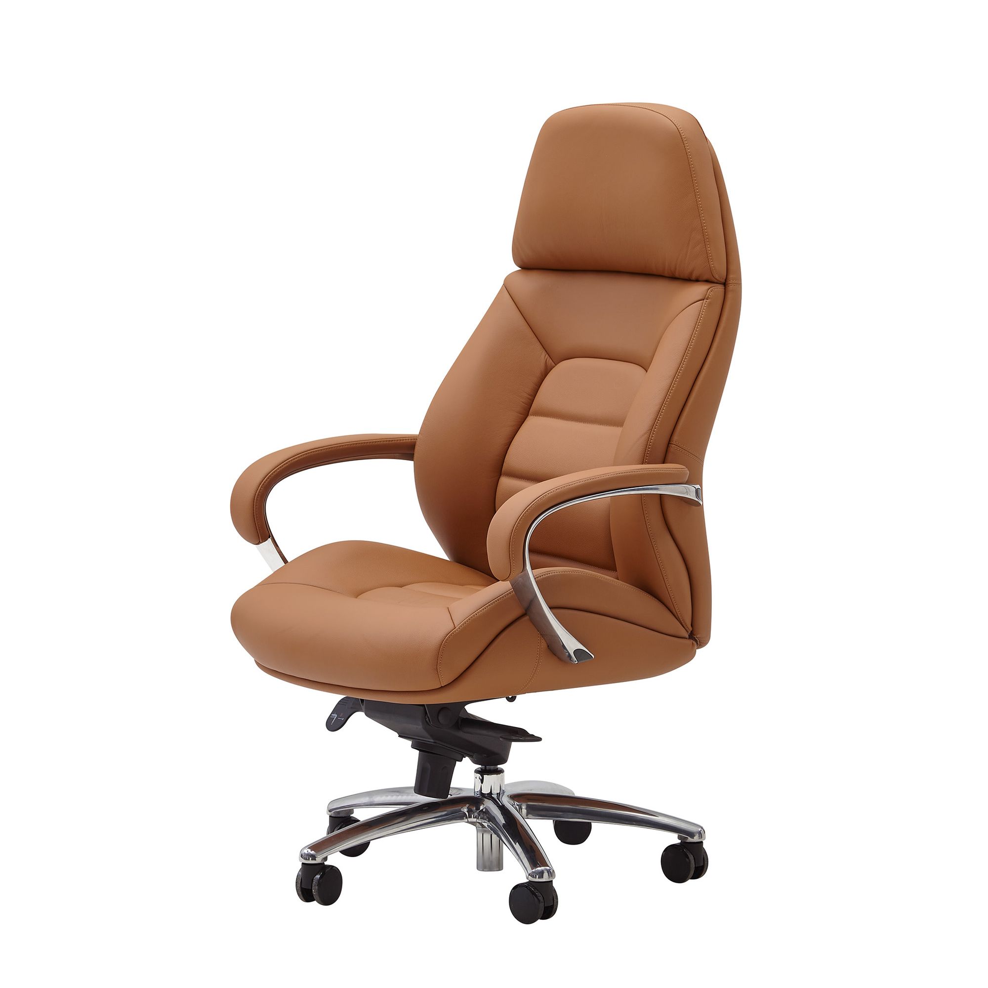 Bürostuhl FineBuy Chefsessel Echtleder Caramel Ergonomisch XXL Drehstuhl 120 kg – Ansicht 6